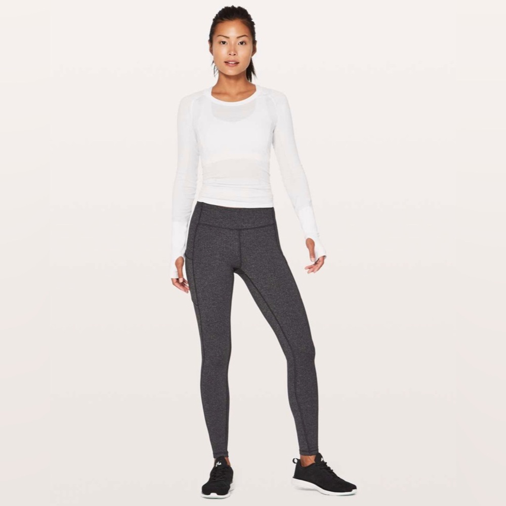 Lululemon Speed Up Tight Power Luxtreme Variegated Knit Black Heathered Black 6